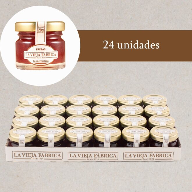 Mermelada de Fresa 28g. Bandeja 24 unidades