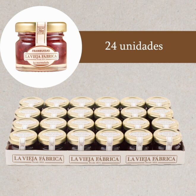 Mermelada de Frambuesas 28g bandeja 24 unidades