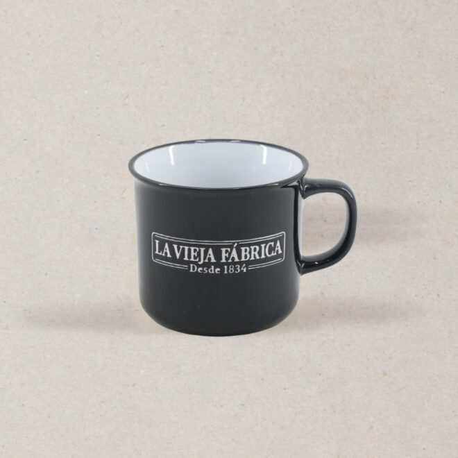 Taza Vintage negra La Vieja Fábrica