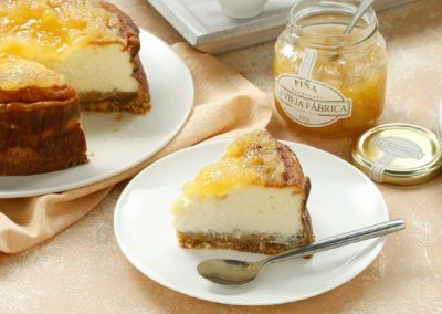 El postre de los primeros atletas: cheesecake con La mermelada de piña