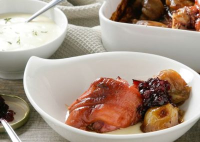 Codillo asado con La mermelada de grosellas negras