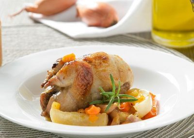 Codornices asadas en La mermelada de naranja