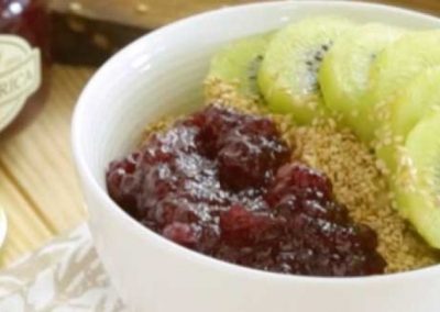 Porridge de avena con La mermelada de mora