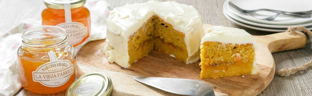 Tarta de zanahorias con La mermelada de naranja amarga