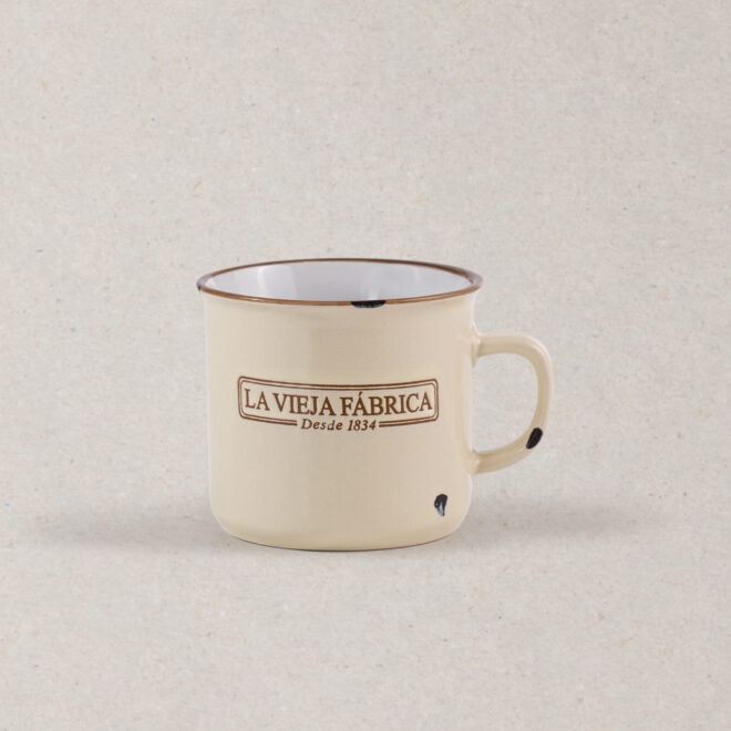 Taza Vintage Blanca La Vieja Fábrica